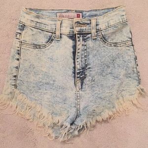 High waisted jean shorts